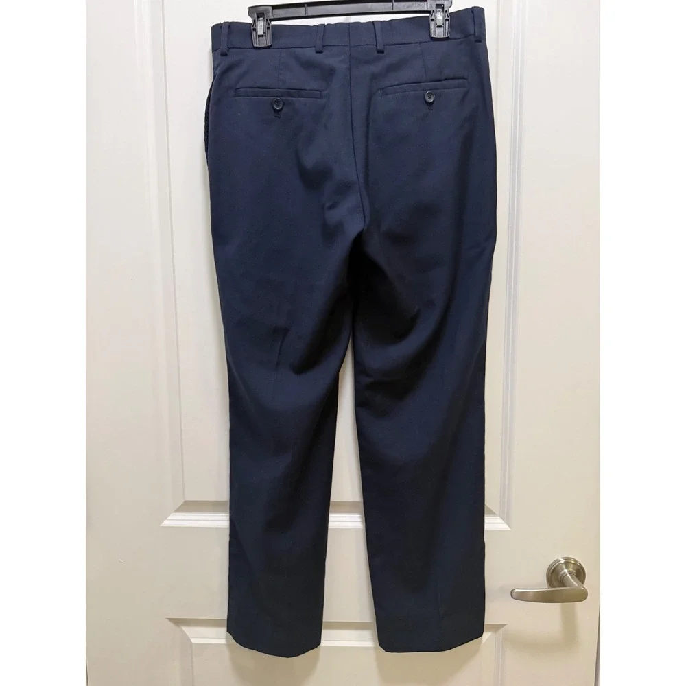 Pronto Uomo Platinum Mens Navy Blue Flat Front Dress Pants Slacks 32x29